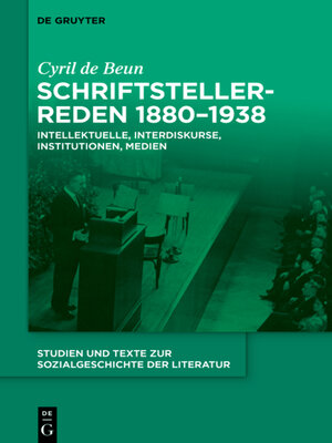 cover image of Schriftstellerreden 1880–1938